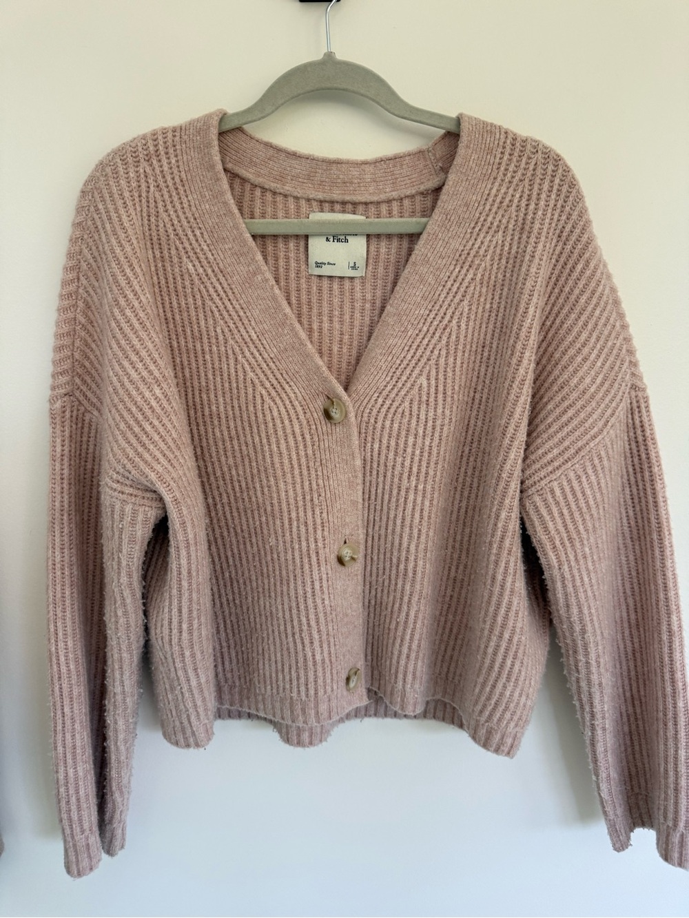 Abercrombie & Fitch Ribbed Cardigan Pink Small Like New